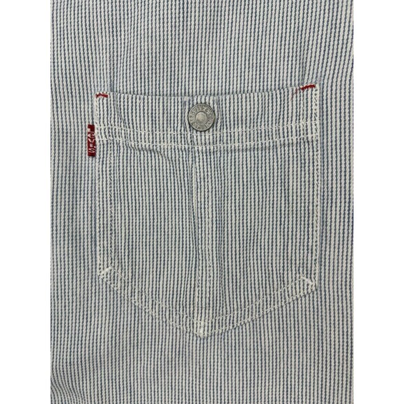 Vintage Levi’s Button Up Denim Shirt Women's Large 90s Striped Heavyweight - Picture 3 of 12